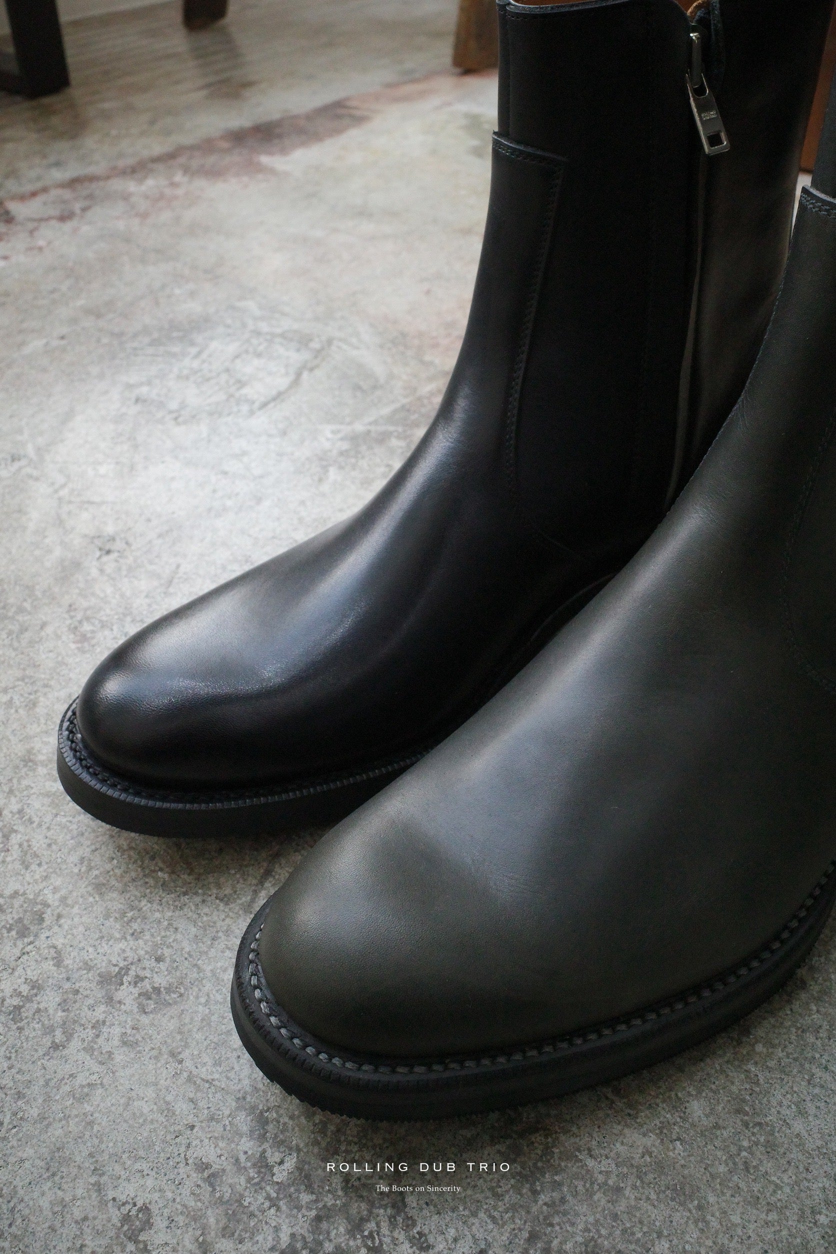 RDT-R13 | GLEANERS ZIP (GRAY GUIDI CALF) ROLLING DUB TRIO