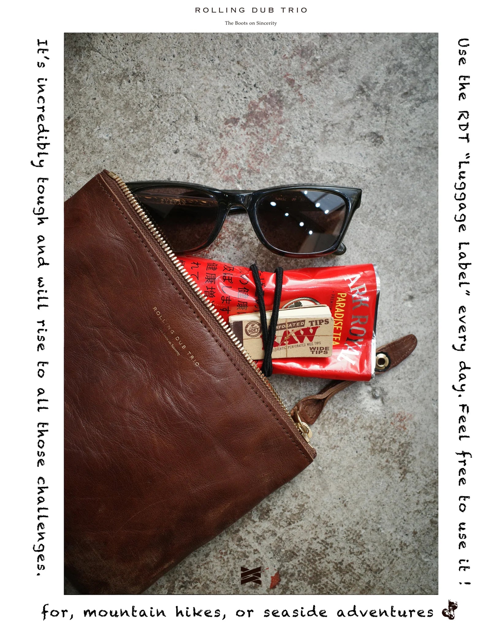 RDT-PC01-M | SQUARE ZIP & SNAP POUCH –LEATHER- ローリングダブ RDT-PC01-M | SQUARE ZIP & SNAP POUCH –LEATHER- ローリングダブ
