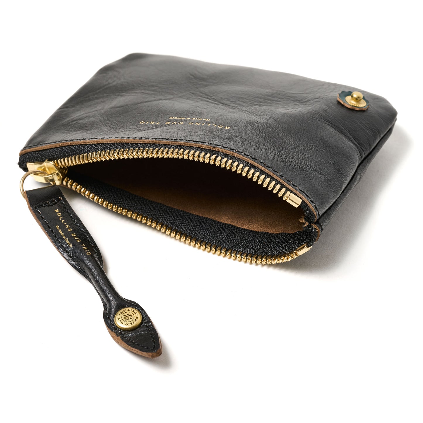 RDT-PC01-S | SQUARE ZIP & SNAP POUCH –LEATHER-