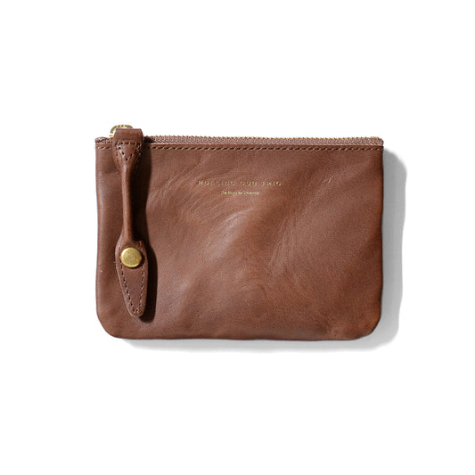 RDT-PC01-S | SQUARE ZIP & SNAP POUCH –LEATHER-